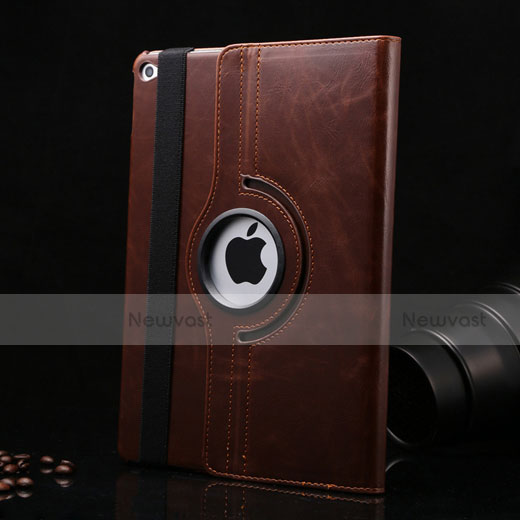 Rotating Stands Flip Leather Case for Apple iPad Mini 4 Brown