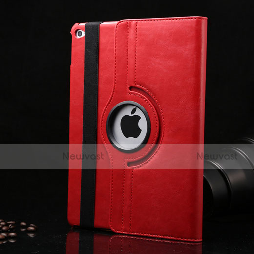 Rotating Stands Flip Leather Case for Apple iPad Mini 4 Red