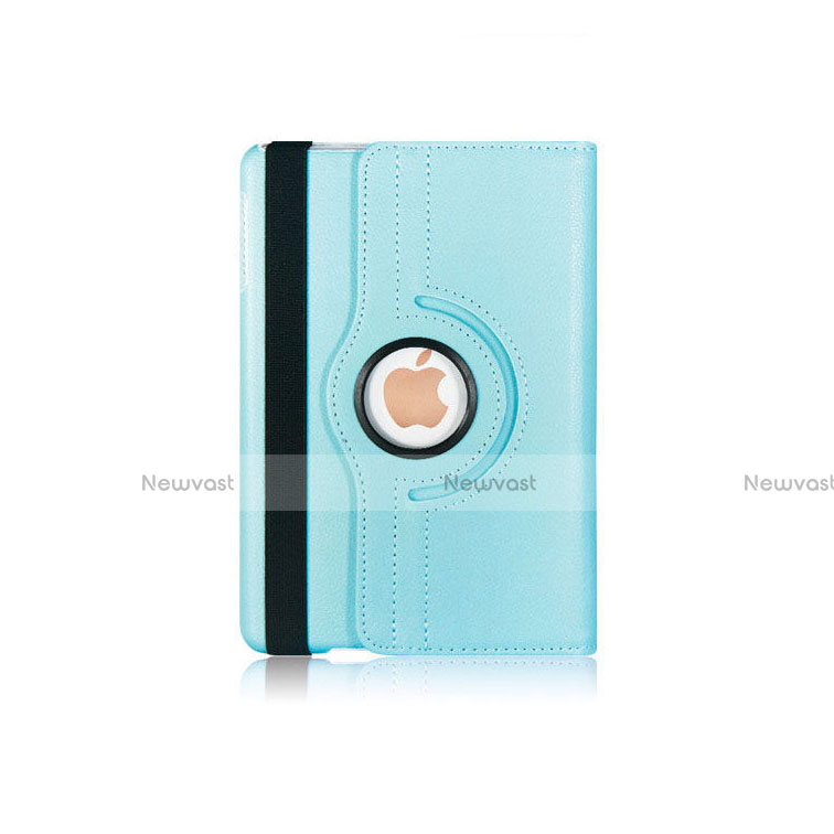 Rotating Stands Flip Leather Case for Apple iPad Mini Sky Blue