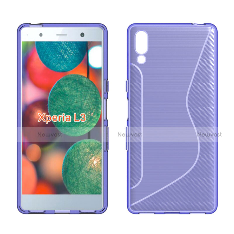 S-Line Transparent Gel Soft Case Cover for Sony Xperia L3 Purple