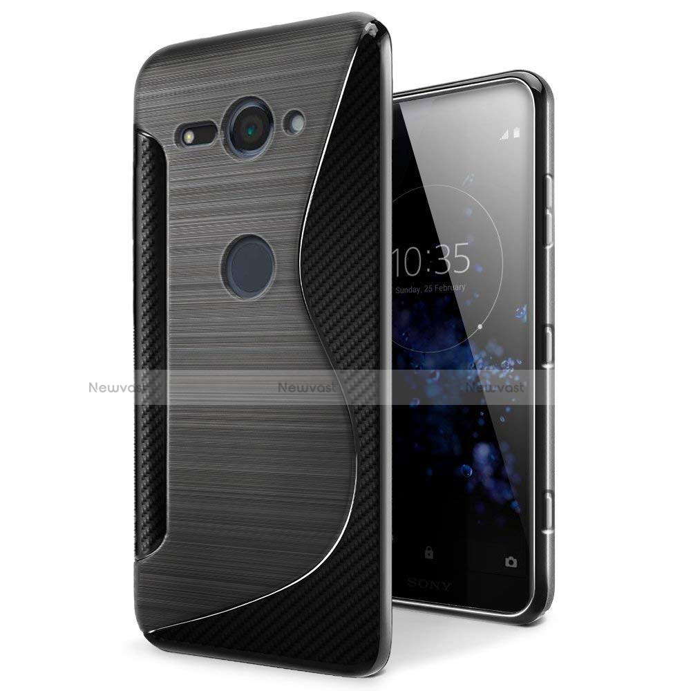 S-Line Transparent Gel Soft Case Cover for Sony Xperia XZ2 Compact Black