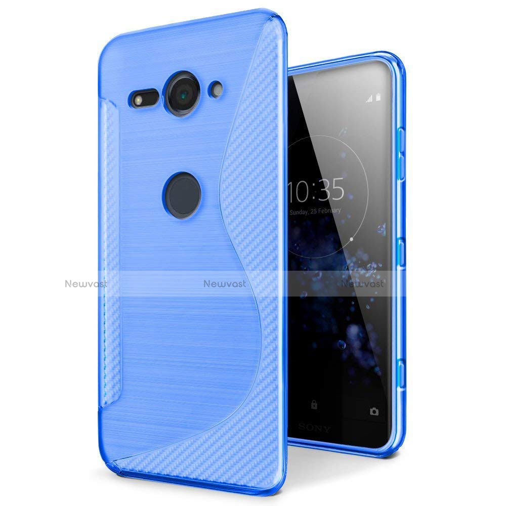 S-Line Transparent Gel Soft Case Cover for Sony Xperia XZ2 Compact Blue