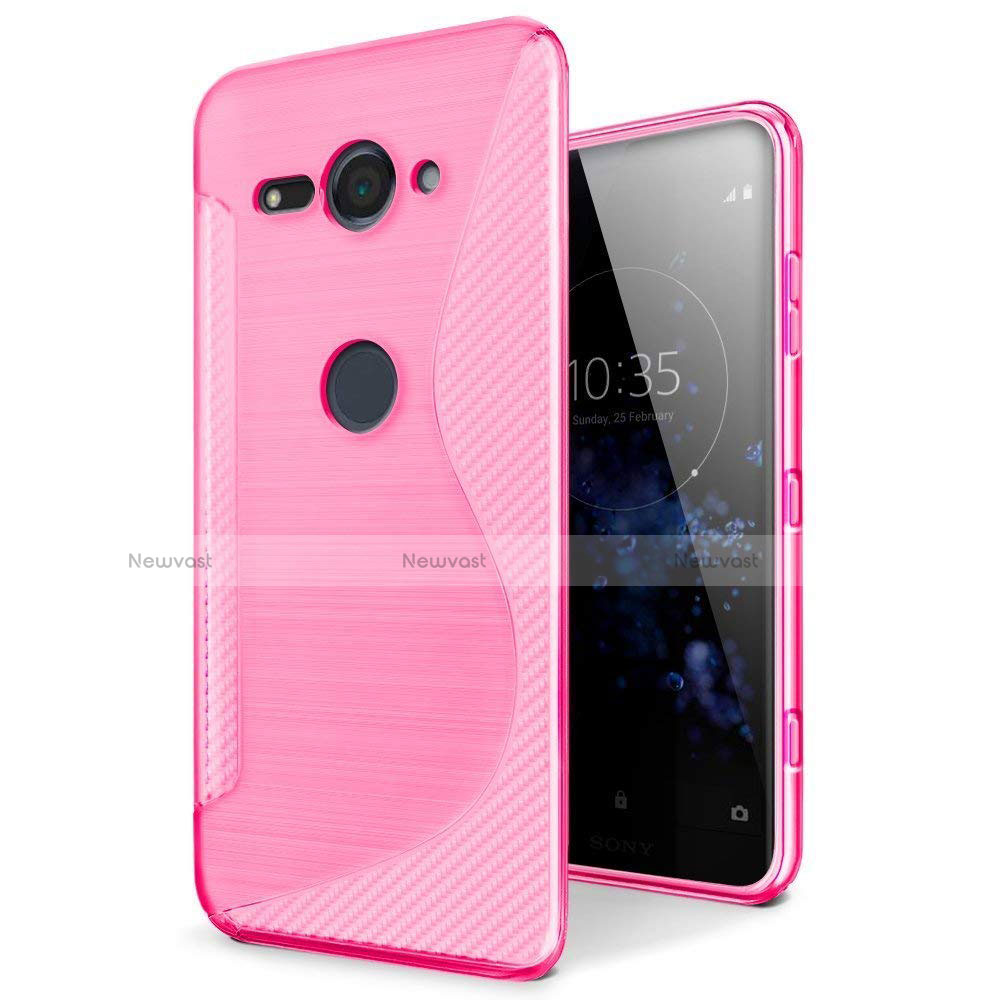 S-Line Transparent Gel Soft Case Cover for Sony Xperia XZ2 Compact Red