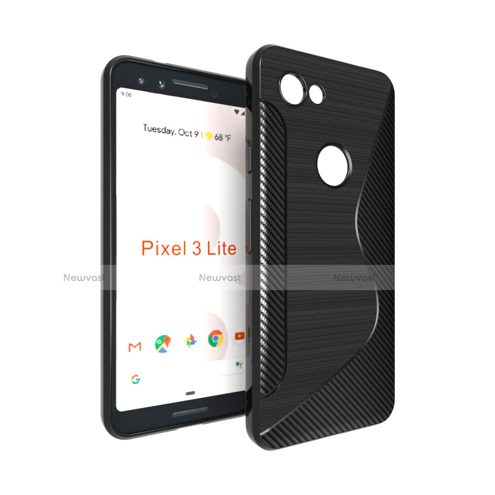 S-Line Transparent Gel Soft Case for Google Pixel 3a XL Black