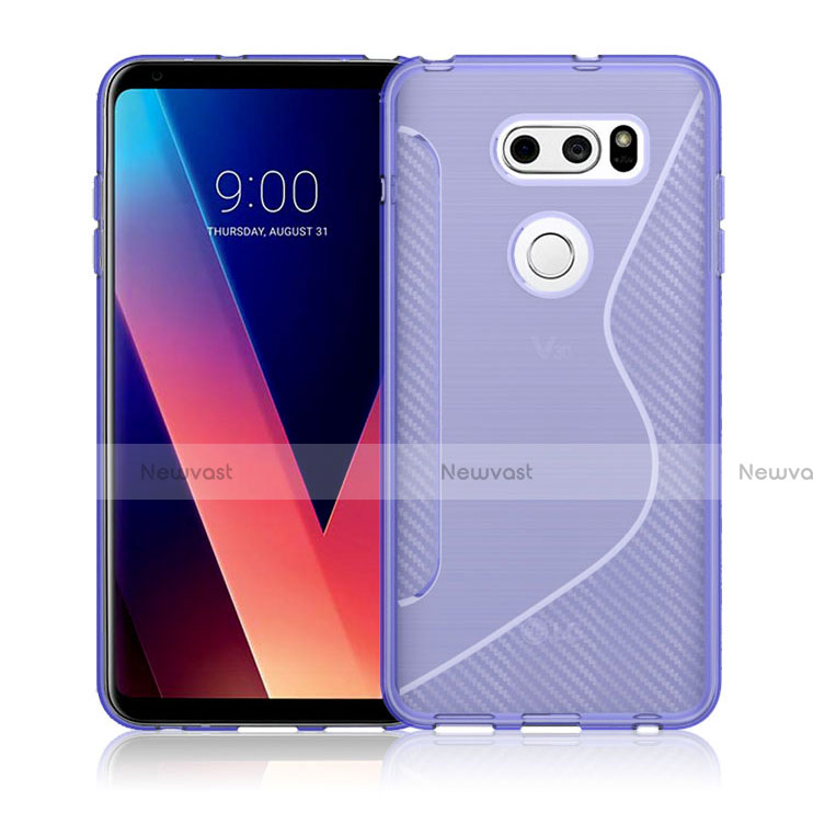 S-Line Transparent Gel Soft Case for LG V30 Purple