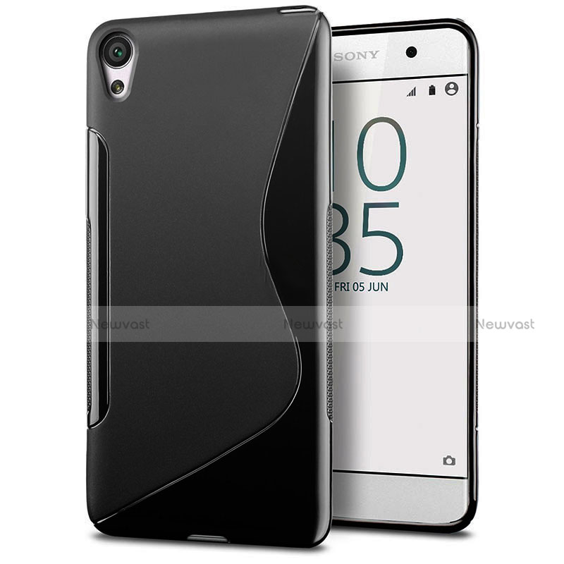 S-Line Transparent Gel Soft Case for Sony Xperia E5 Black