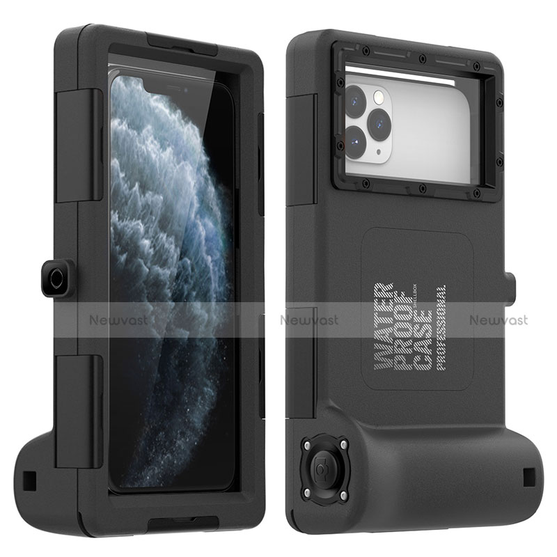 Silicone and Plastic Waterproof Case 360 Degrees Underwater Shell Cover for Apple iPhone 11 Pro Black