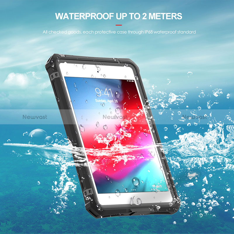 Silicone and Plastic Waterproof Cover Case 360 Degrees Underwater Shell for Apple iPad Mini 4 Black