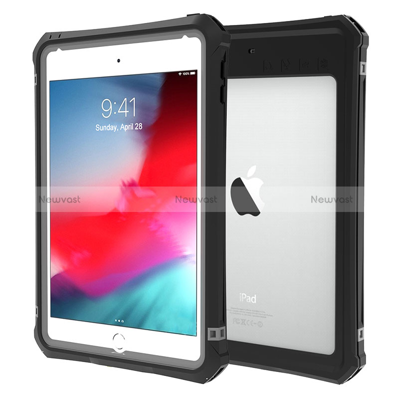 Silicone and Plastic Waterproof Cover Case 360 Degrees Underwater Shell for Apple iPad Mini 4 Black