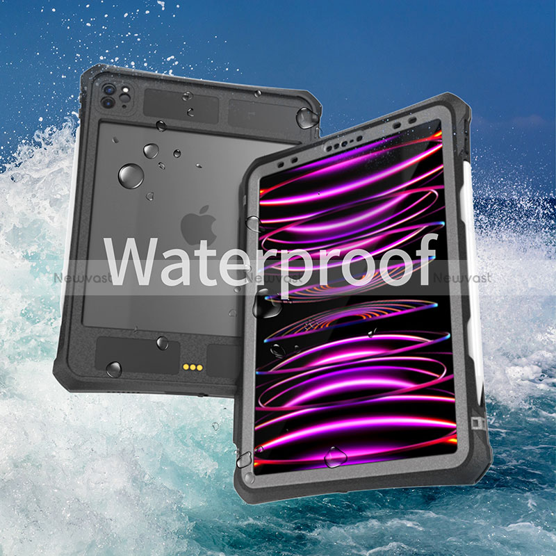 Silicone and Plastic Waterproof Cover Case 360 Degrees Underwater Shell for Apple iPad Pro 11 (2020) Black