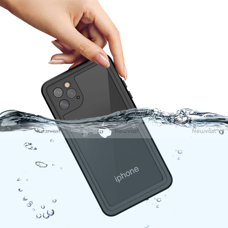 Silicone and Plastic Waterproof Cover Case 360 Degrees Underwater Shell for Apple iPhone 11 Pro Black