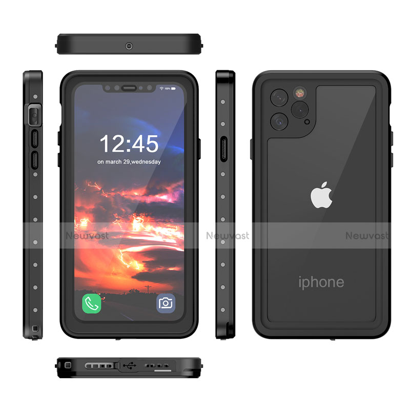 Silicone and Plastic Waterproof Cover Case 360 Degrees Underwater Shell for Apple iPhone 11 Pro Black