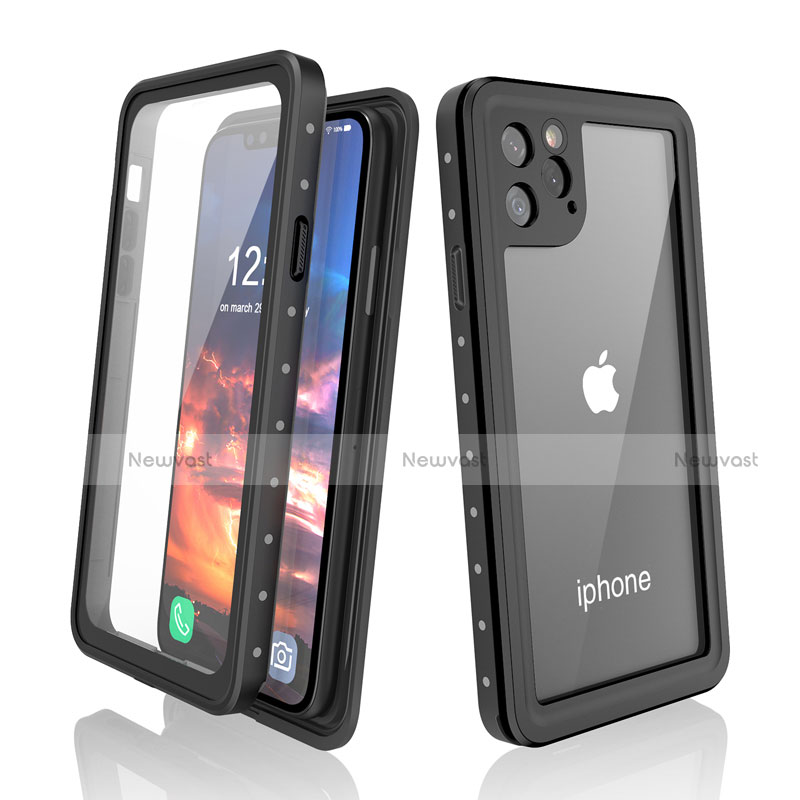 Silicone and Plastic Waterproof Cover Case 360 Degrees Underwater Shell for Apple iPhone 11 Pro Black