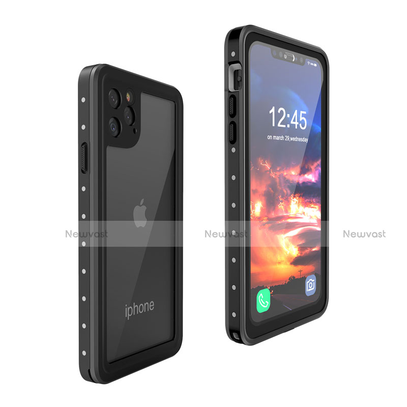 Silicone and Plastic Waterproof Cover Case 360 Degrees Underwater Shell for Apple iPhone 11 Pro Black