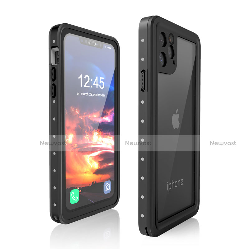 Silicone and Plastic Waterproof Cover Case 360 Degrees Underwater Shell for Apple iPhone 11 Pro Max Black