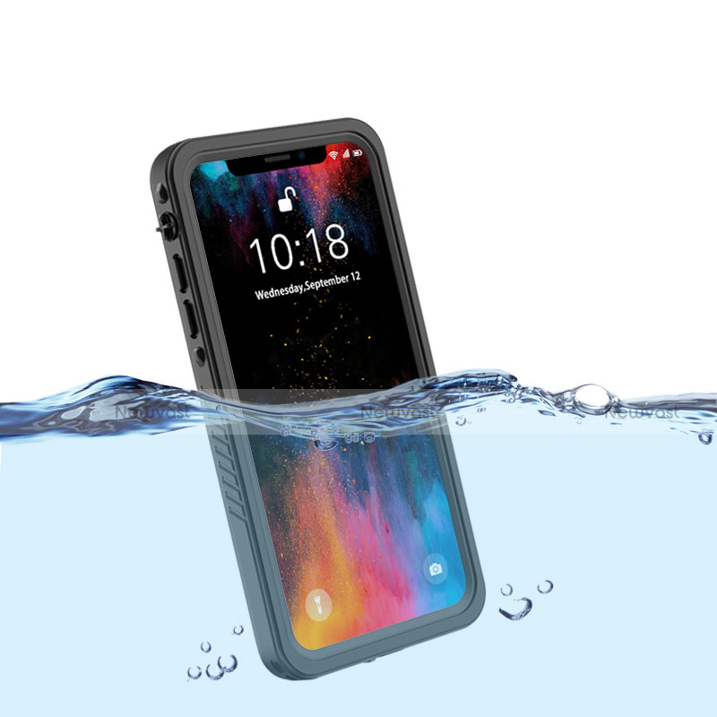 Silicone and Plastic Waterproof Cover Case 360 Degrees Underwater Shell for Apple iPhone X Black
