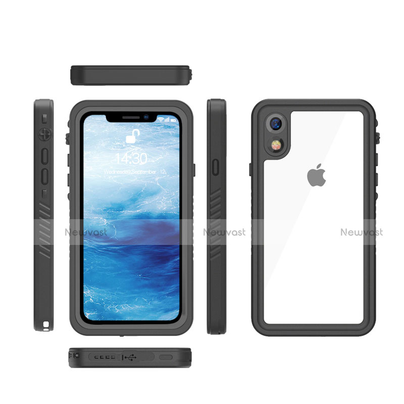 Silicone and Plastic Waterproof Cover Case 360 Degrees Underwater Shell for Apple iPhone XR Black