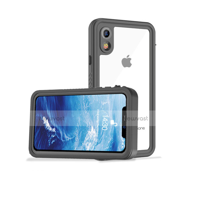 Silicone and Plastic Waterproof Cover Case 360 Degrees Underwater Shell for Apple iPhone XR Black