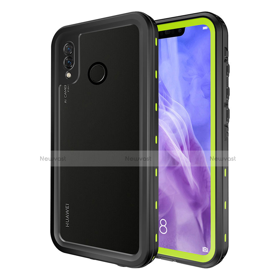 Silicone and Plastic Waterproof Cover Case 360 Degrees Underwater Shell for Huawei P20 Lite Green