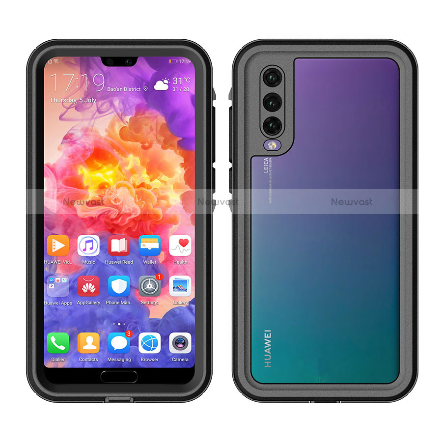 Silicone and Plastic Waterproof Cover Case 360 Degrees Underwater Shell for Huawei P20 Pro