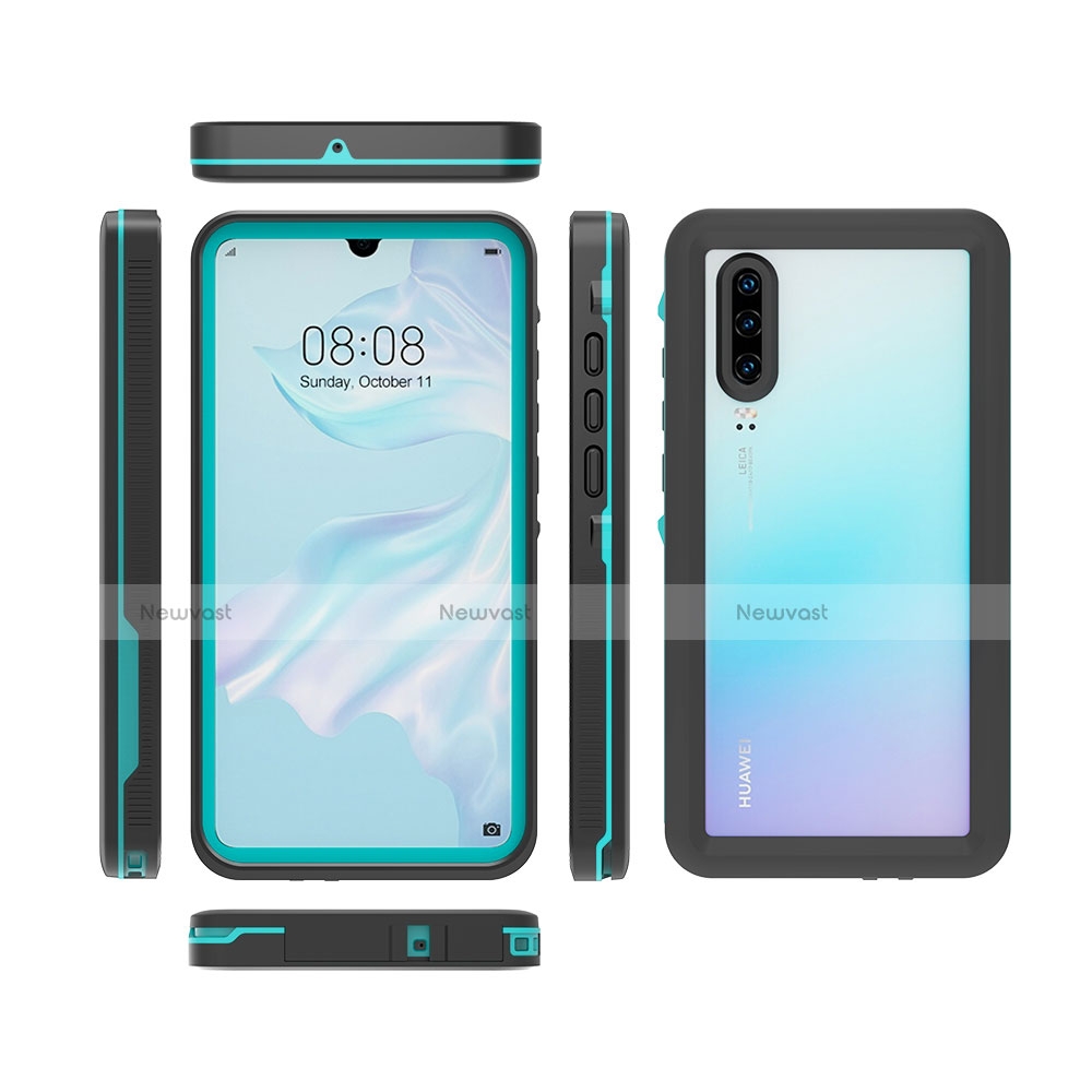 Silicone and Plastic Waterproof Cover Case 360 Degrees Underwater Shell for Huawei P30