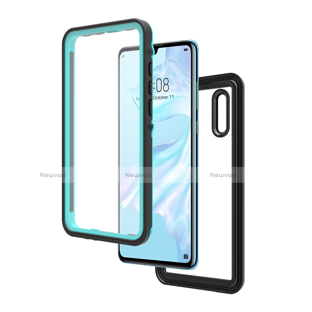 Silicone and Plastic Waterproof Cover Case 360 Degrees Underwater Shell for Huawei P30