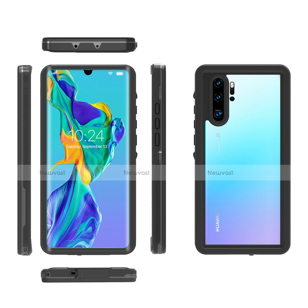 Silicone and Plastic Waterproof Cover Case 360 Degrees Underwater Shell for Huawei P30 Pro Black