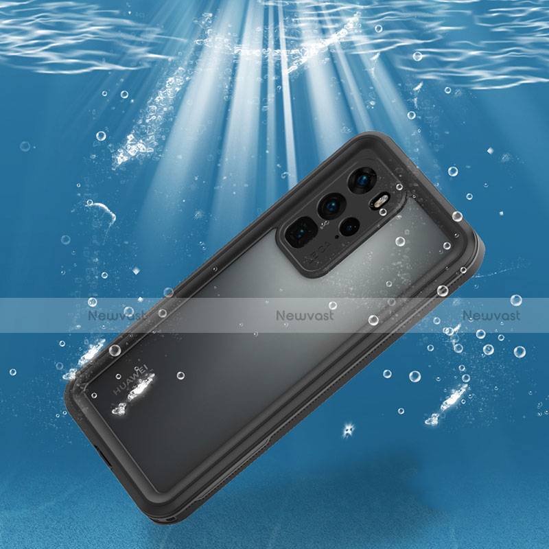 Silicone and Plastic Waterproof Cover Case 360 Degrees Underwater Shell for Huawei P40 Pro