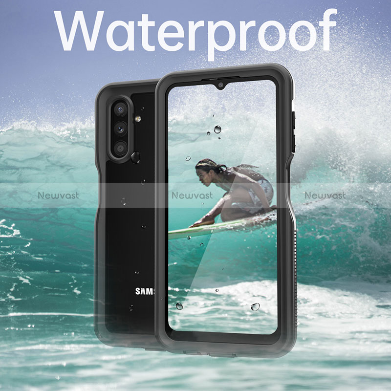Silicone and Plastic Waterproof Cover Case 360 Degrees Underwater Shell for Samsung Galaxy A04s Black
