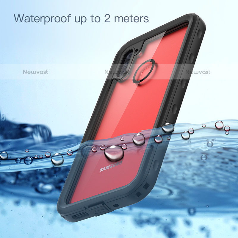 Silicone and Plastic Waterproof Cover Case 360 Degrees Underwater Shell for Samsung Galaxy A11 Black