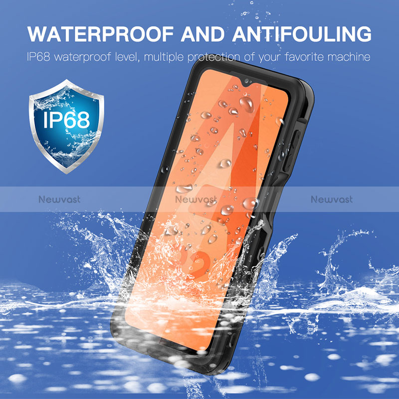 Silicone and Plastic Waterproof Cover Case 360 Degrees Underwater Shell for Samsung Galaxy A32 4G Black