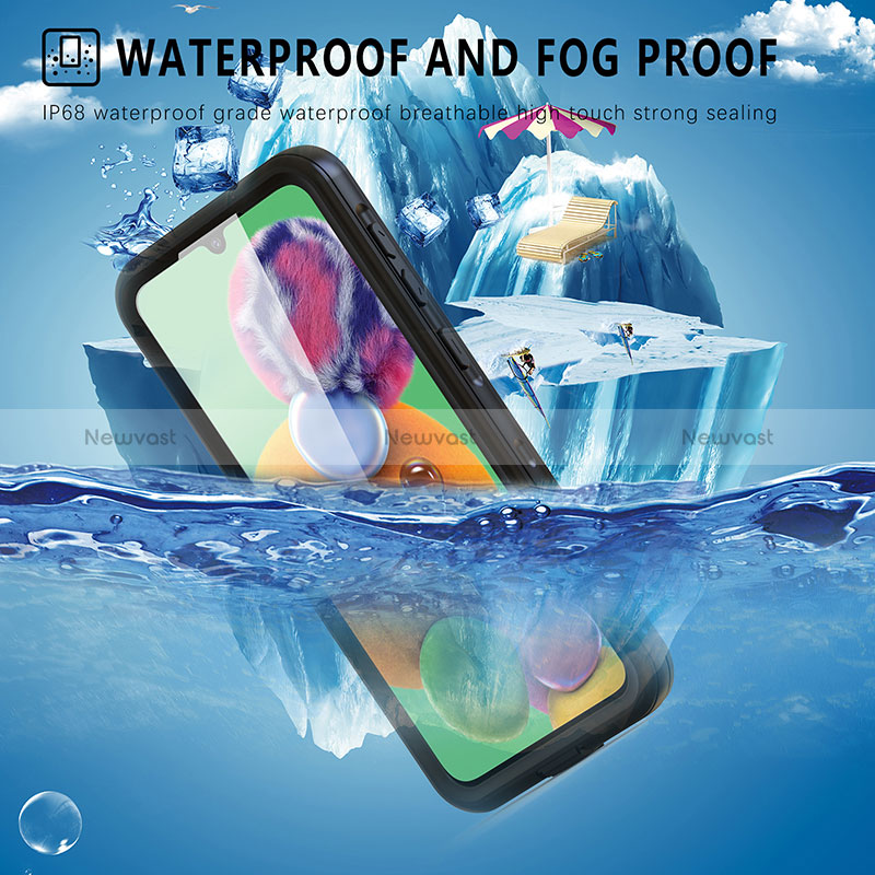 Silicone and Plastic Waterproof Cover Case 360 Degrees Underwater Shell for Samsung Galaxy A33 5G Black