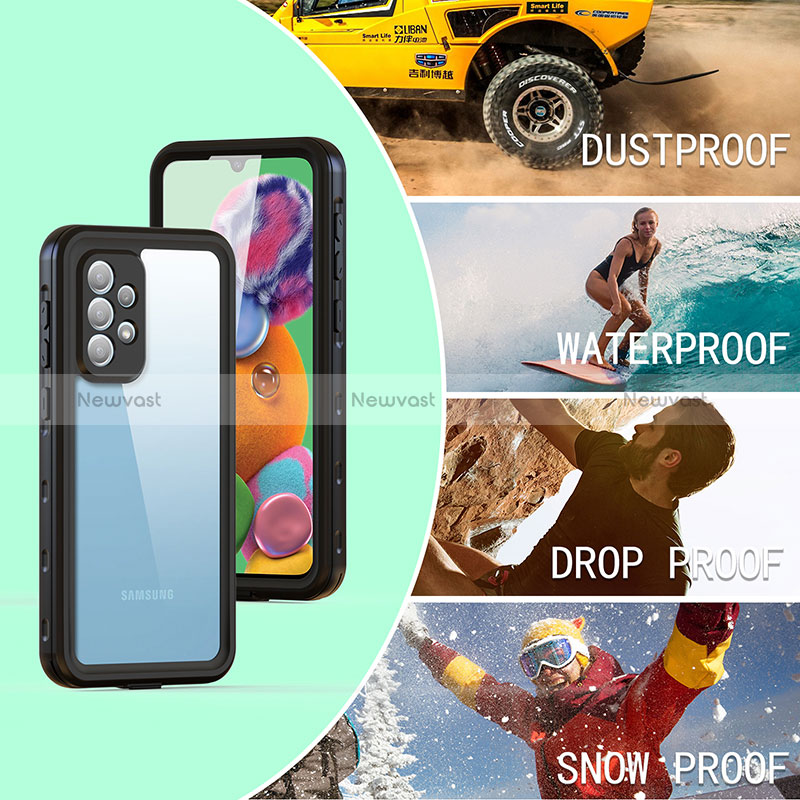 Silicone and Plastic Waterproof Cover Case 360 Degrees Underwater Shell for Samsung Galaxy A33 5G Black