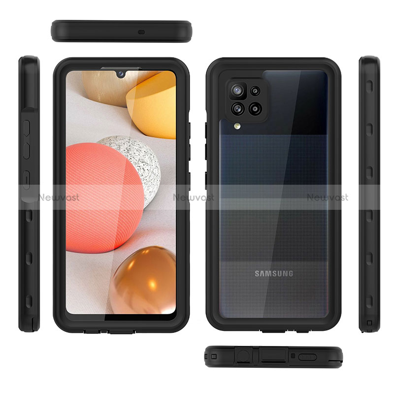 Silicone and Plastic Waterproof Cover Case 360 Degrees Underwater Shell for Samsung Galaxy A42 5G Black