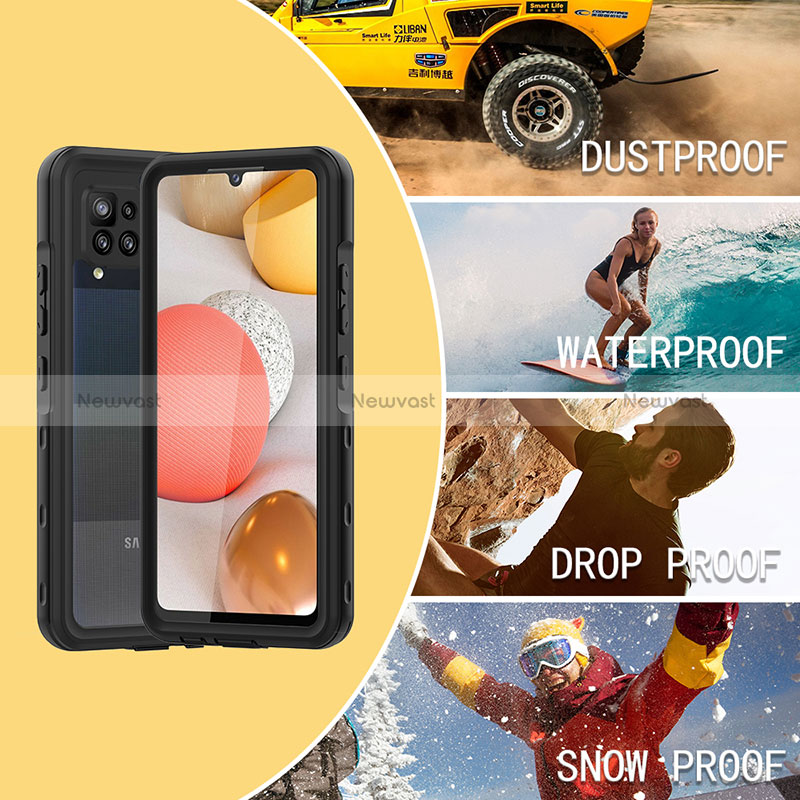 Silicone and Plastic Waterproof Cover Case 360 Degrees Underwater Shell for Samsung Galaxy A42 5G Black