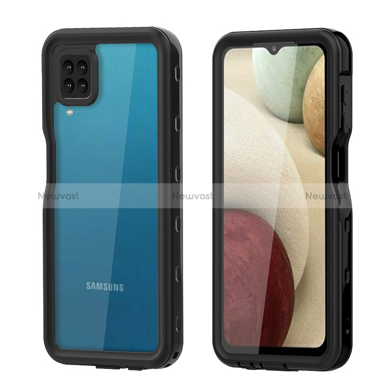 Silicone and Plastic Waterproof Cover Case 360 Degrees Underwater Shell for Samsung Galaxy M12 Black