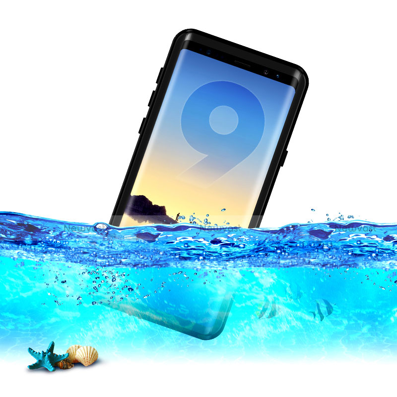 Silicone and Plastic Waterproof Cover Case 360 Degrees Underwater Shell for Samsung Galaxy Note 9 Black