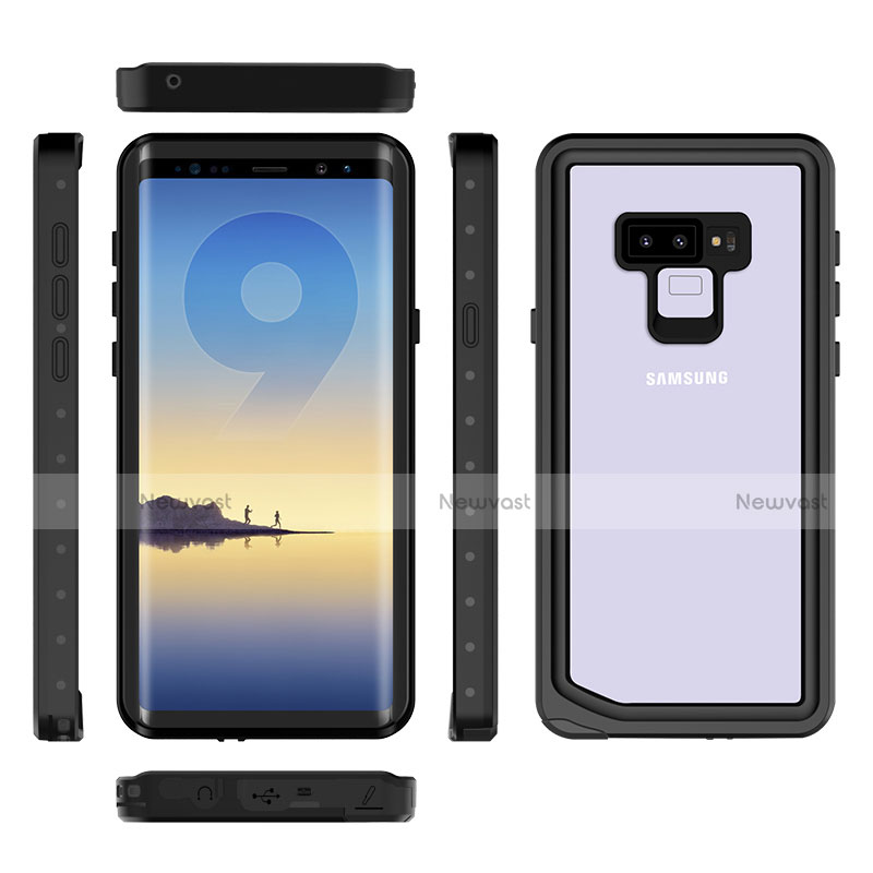 Silicone and Plastic Waterproof Cover Case 360 Degrees Underwater Shell for Samsung Galaxy Note 9 Black