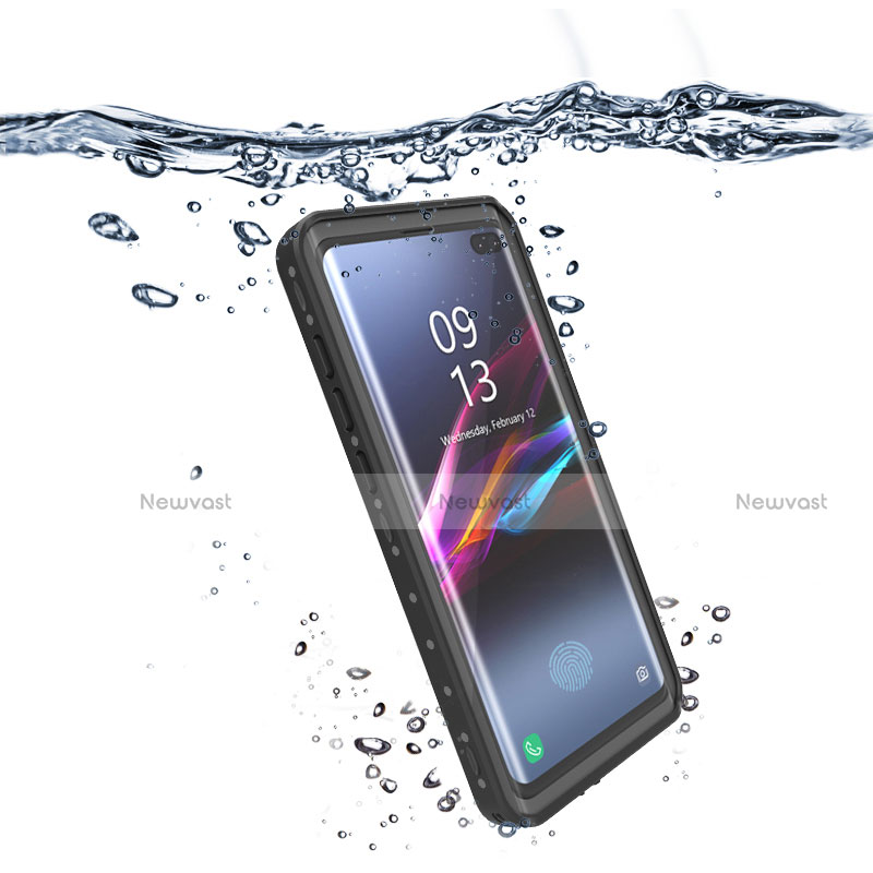 Silicone and Plastic Waterproof Cover Case 360 Degrees Underwater Shell for Samsung Galaxy S10 5G Black