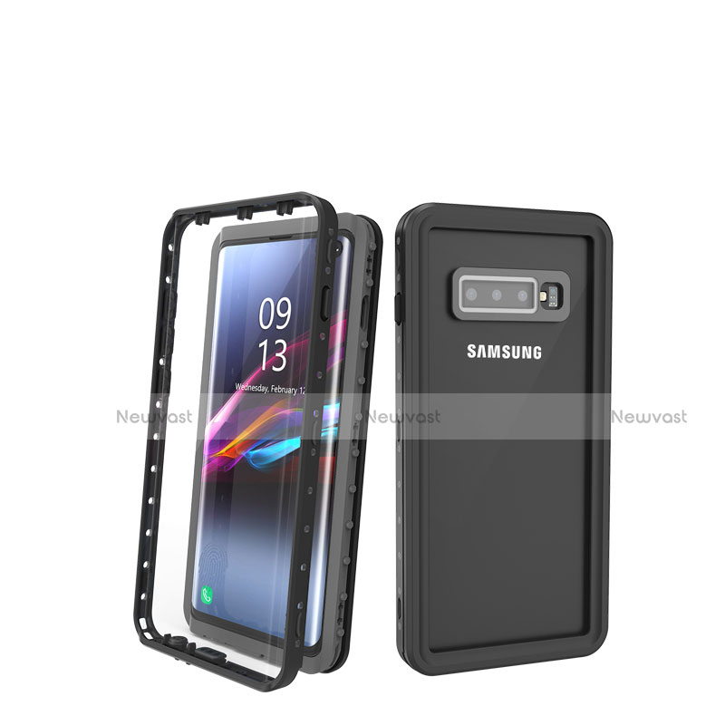 Silicone and Plastic Waterproof Cover Case 360 Degrees Underwater Shell for Samsung Galaxy S10 5G Black