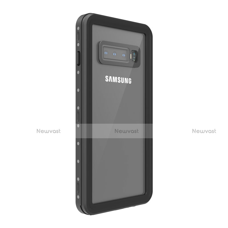 Silicone and Plastic Waterproof Cover Case 360 Degrees Underwater Shell for Samsung Galaxy S10 Plus Black