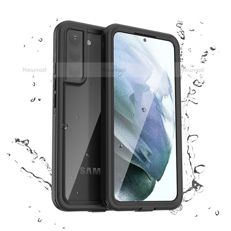 Silicone and Plastic Waterproof Cover Case 360 Degrees Underwater Shell for Samsung Galaxy S21 Plus 5G Black