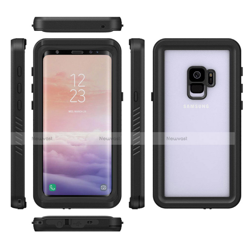 Silicone and Plastic Waterproof Cover Case 360 Degrees Underwater Shell for Samsung Galaxy S9 Black