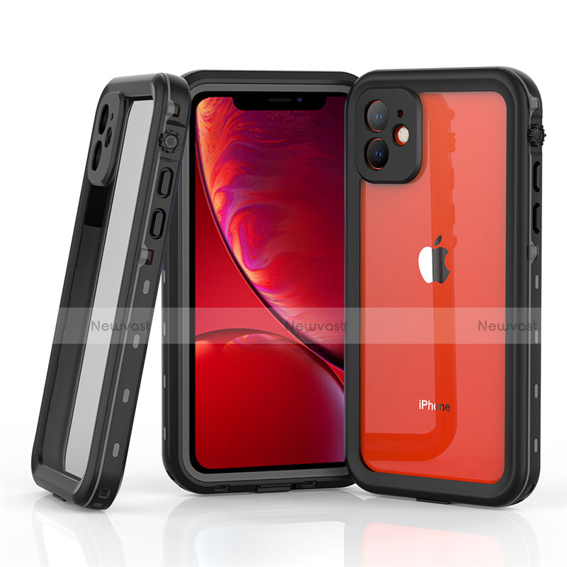 Silicone and Plastic Waterproof Cover Case 360 Degrees Underwater Shell U01 for Apple iPhone 11 Black