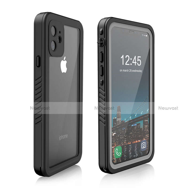 Silicone and Plastic Waterproof Cover Case 360 Degrees Underwater Shell W01 for Apple iPhone 11 Black