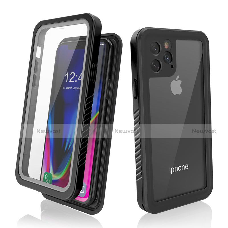 Silicone and Plastic Waterproof Cover Case 360 Degrees Underwater Shell W01 for Apple iPhone 11 Pro Max Black