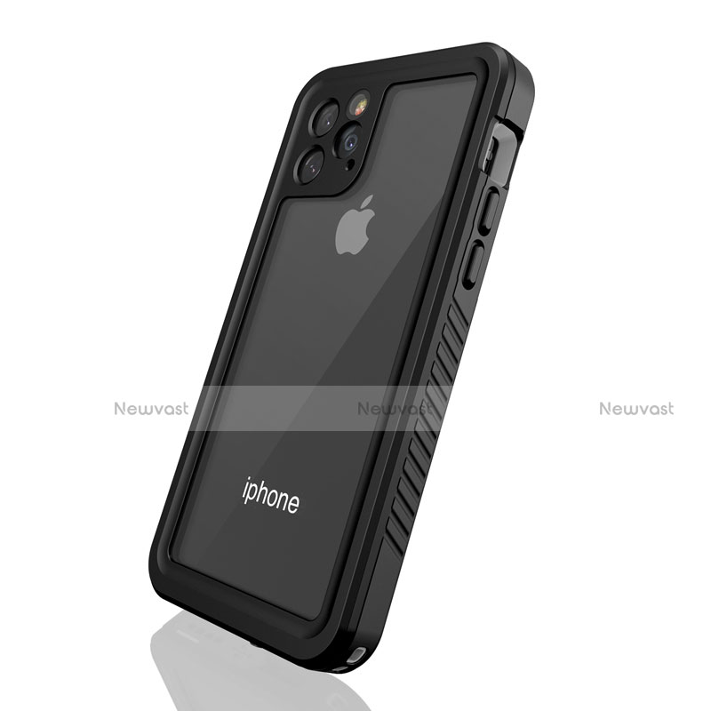 Silicone and Plastic Waterproof Cover Case 360 Degrees Underwater Shell W01 for Apple iPhone 11 Pro Max Black