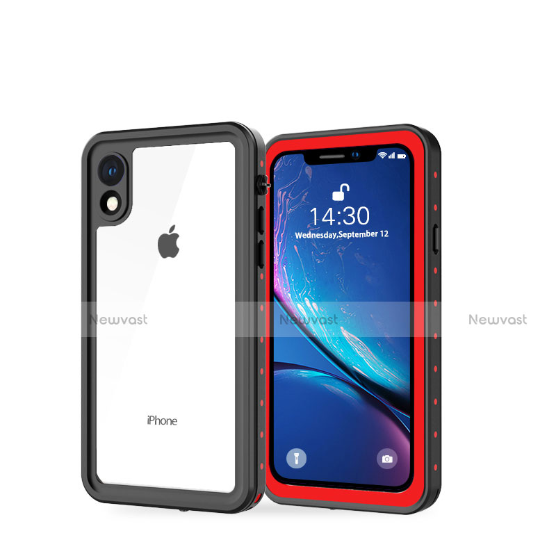 Silicone and Plastic Waterproof Cover Case 360 Degrees Underwater Shell W01 for Apple iPhone XR Red
