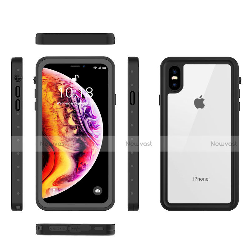 Silicone and Plastic Waterproof Cover Case 360 Degrees Underwater Shell W01 for Apple iPhone Xs Max