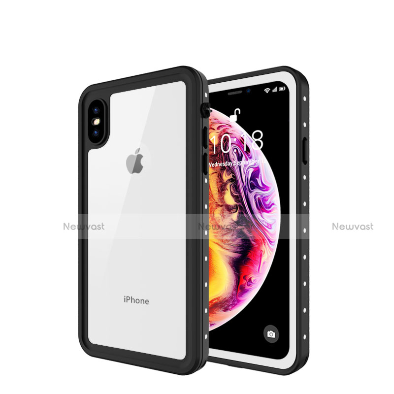 Silicone and Plastic Waterproof Cover Case 360 Degrees Underwater Shell W01 for Apple iPhone Xs White
